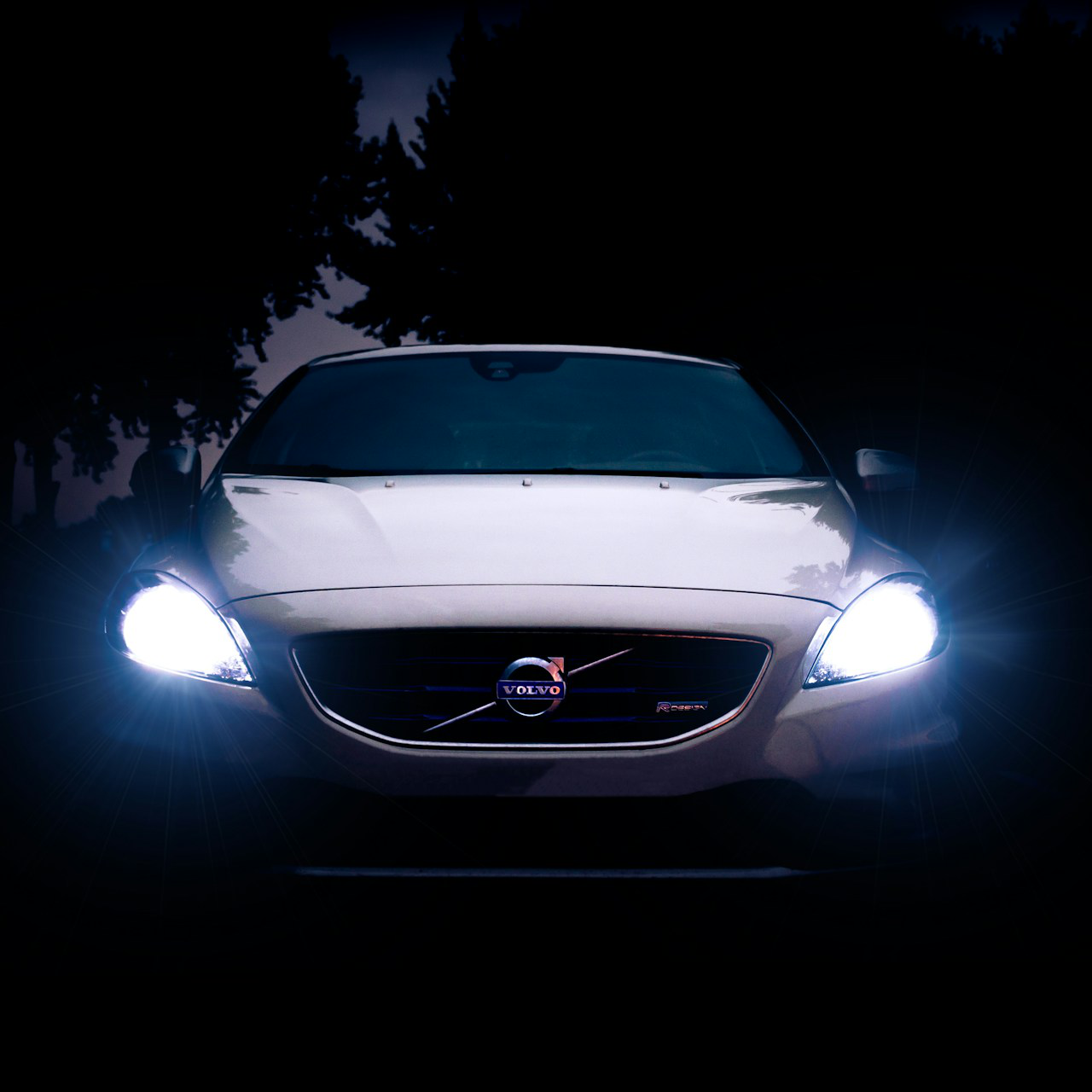 bright headlights at night